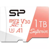 Карта памяти microSD 1 TB Silicon Power Superior + SD адаптер (SP001TBSTXDV3V20SP)