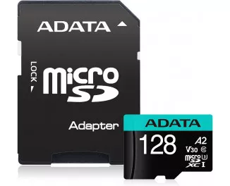Карта памяти microSD 128Gb ADATA Premier Pro + SD адаптер (AUSDX128GUI3V30SA2-RA1)