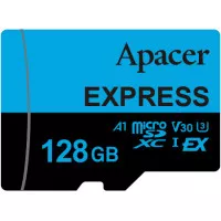 Карта памяти microSD 128Gb Apacer Express UHS-I U3 V30 A1 Class 10 (AP128GMCEXG3X17-RA)