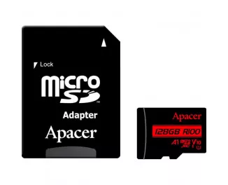 Карта пам'яті microSD 128Gb Apacer MicroSDHC UHS-I Class 10 (AP128GMCSX10UB-RA) + SD адаптер