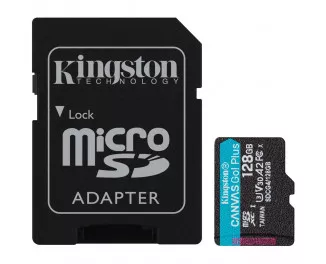 Карта памяти microSD 128Gb Kingston Canvas Go! Plus C10 UHS-I U3 A2 V30 + SD-адаптер (SDCG4/128GB)