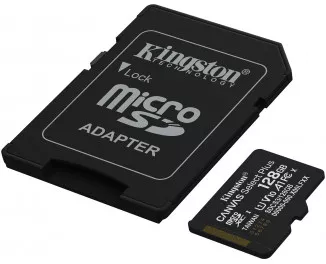 Карта пам'яті microSD 128Gb Kingston Canvas Select Plus Gen3 C10 UHS-I A1 V10 + SD адаптер (SDCS3/128GB)