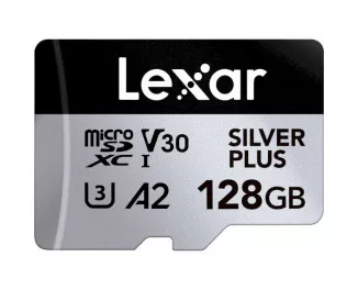 Карта памяти microSD 128Gb Lexar Professional Silver Plus UHS-I U3 V30 A2 Class 10 (LMSSIPL128G-BNANG)