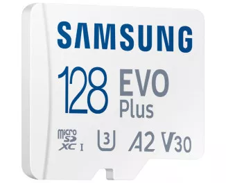Карта памяти microSD 128Gb Samsung EVO Plus Class 10 UHS-I U3 V30 A2 + SD адаптер (MB-MC128KA/EU)