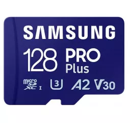 Карта пам'яті microSD 128GB Samsung Pro Plus 10 UHS-I V30 U3 A2 + SD-adapter (MB-MD128SA/EU)