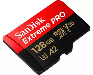 Карта памяти microSD 128Gb SanDisk Extreme Pro UHS-I U3 + SD адаптер (SDSQXCD-128G-GN6MA)