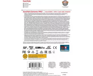 Карта пам'яті microSD 128Gb SanDisk Extreme Pro UHS-I U3 + SD адаптер (SDSQXCD-128G-GN6MA)