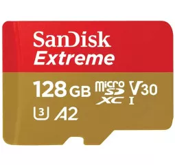 Карта памяти microSD 128Gb SanDisk Extreme V30 C10 UHS-I U3 (SDSQXAA-128G-GN6MN)
