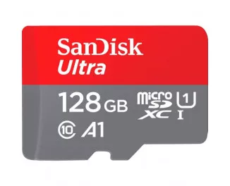 Карта пам'яті microSD 128Gb SanDisk Ultra (UHS-1) class 10 A1 + SD адаптер (SDSQUAB-128G-GN6IA)