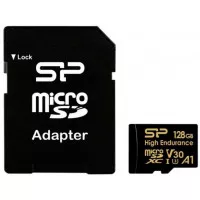 Карта пам'яті microSD 128Gb Silicon Power High Endurance C10 A1 UHS-I + SD адаптер (SP128GBSTXDV3V1HSP)