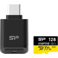 Карта памяти microSD 128Gb Silicon Power Inspire UHS-I U3 V30 A1 Class 10 + SD адаптер (SP128GBSTXLV3V1NSP)