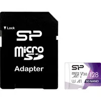 Карта памяти microSD 128Gb Silicon Power Superior Color + SD адаптер (SP128GBSTXDU3V20AB)