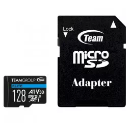 Карта пам'яті microSD 128Gb Team Elite UHS-I U3 V30 A1 Class 10 (TEAUSDX128GIV30A103) + SD адаптер