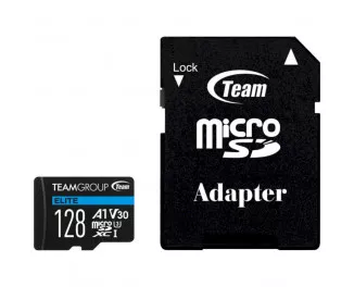 Карта пам'яті microSD 128Gb Team Elite UHS-I U3 V30 A1 Class 10 (TEAUSDX128GIV30A103) + SD адаптер