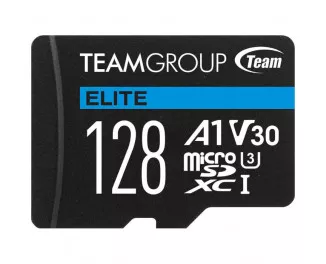 Карта памяти microSD 128Gb Team Elite UHS-I U3 V30 A1 Class 10 (TEAUSDX128GIV30A103) + SD адаптер