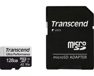 Карта памяти microSD 128Gb Transcend  340S C10 UHS-I U3 A2 + SD адаптер (TS128GUSD340S)