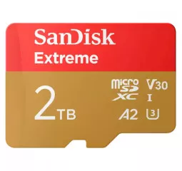 Карта памяти microSD 2 TB SanDisk Extreme UHS-I U3 V30 A2 Class 10 + SD адаптер (SDSQXAV-2T00-GN6MA)
