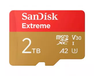 Карта памяти microSD 2 TB SanDisk Extreme UHS-I U3 V30 A2 Class 10 + SD адаптер (SDSQXAV-2T00-GN6MA)