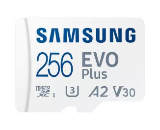 Карта памяти microSD 256 Gb Samsung EVO Plus Class 10 UHS-I U3 + SD адаптер (MB-MC256SA)
