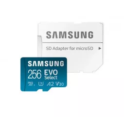 Карта пам'яті microSD 256 Gb Samsung EVO Select UHS-I U3 V30 A2 + SD адаптер (MB-ME256KA)