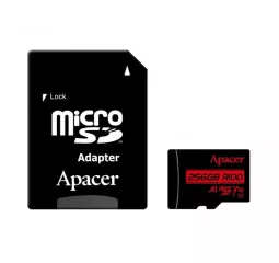 Карта пам'яті microSD 256Gb Apacer class 10 V10 A1 + SD адаптер (AP256GMCSX10UB-R)