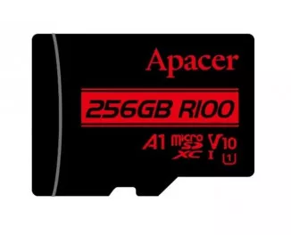 Карта пам'яті microSD 256Gb Apacer class 10 V10 A1 + SD адаптер (AP256GMCSX10UB-R)