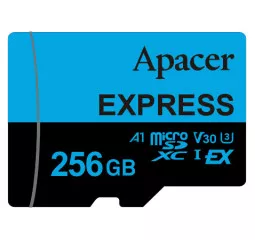 Карта памяти microSD 256Gb Apacer Express UHS-I U3 V30 A1 Class 10 (AP256GMCEXG3X17-RA)