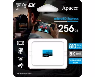 Карта пам'яті microSD 256Gb Apacer Express UHS-I U3 V30 A1 Class 10 (AP256GMCEXG3X17-RA)