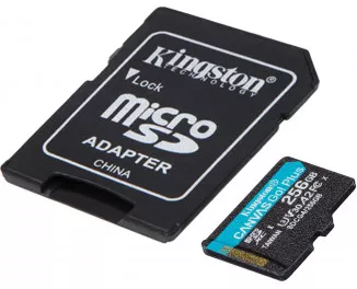 Карта пам'яті microSD 256Gb Kingston Canvas Go! Plus C10 UHS-I U3 A2 V30 + SD-адаптер (SDCG4/256GB)