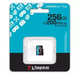 Карта памяти microSD 256Gb Kingston Canvas Go! Plus C10 UHS-I U3 A2 V30 (SDCG4/256GBSP)