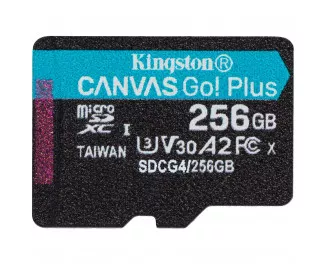 Карта памяти microSD 256Gb Kingston Canvas Go! Plus C10 UHS-I U3 A2 V30 (SDCG4/256GBSP)