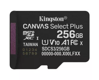 Карта пам'яті microSD 256Gb Kingston Canvas Select Plus Gen3 C10 UHS-I A1 V10 (SDCS3/256GBSP)