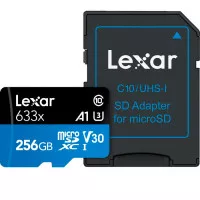Карта пам'яті microSD 256Gb Lexar High Performance 633x UHS-I U3 V30 A1 Class 10 + SD адаптер (LSDMI256BB633A)