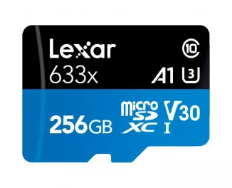 Карта памяти microSD 256Gb Lexar High Performance 633x UHS-I U3 V30 A1 Class 10 + SD адаптер (LSDMI256BB633A)