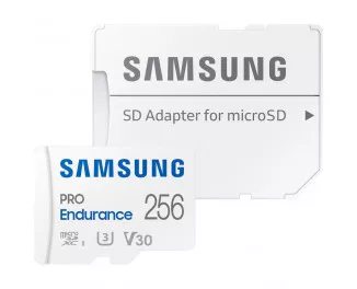 Карта памяти microSD 256Gb Samsung PRO Endurance C10 UHS-I + SD адаптер (MB-MJ256KA/EU)