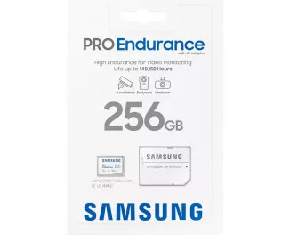 Карта памяти microSD 256Gb Samsung PRO Endurance C10 UHS-I + SD адаптер (MB-MJ256KA/EU)