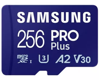 Карта пам'яті microSD 256GB Samsung Pro Plus 10 UHS-I V30 U3 A2 + SD-adapter (MB-MD256SA/EU)