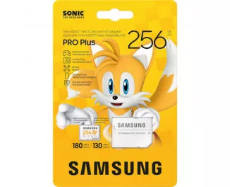 Карта памяти microSD 256Gb Samsung PRO Plus Sonic class 10 UHS-I U3 V30 + SD адаптер (MB-MD256SA/LC1)