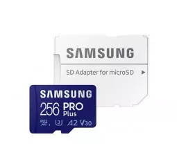 Карта пам'яті microSD 256Gb Samsung Pro Plus UHS-I U3 V30 A2 (2021) + SD-adapter (MB-MD256KA)