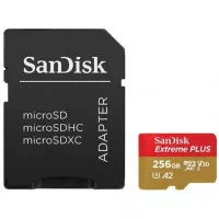 Карта памяти microSD 256Gb SanDisk Extreme Plus + SD адаптер (SDSQXBD-256G-GN6MA)
