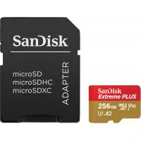 Карта памяти microSD 256Gb SanDisk Extreme Plus UHS-I Class10 V30 + SD адаптер (SDSQXBD-256G-AN6MA)