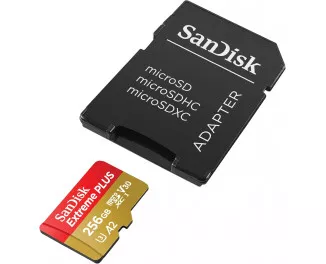 Карта памяти microSD 256Gb SanDisk Extreme Plus UHS-I Class10 V30 + SD адаптер (SDSQXBD-256G-AN6MA)