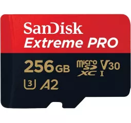 Карта памяти microSD 256Gb SanDisk Extreme Pro UHS-I U3 + SD адаптер (SDSQXCD-256G-GN6MA)