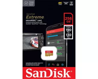 Карта памяти microSD 256Gb SanDisk Extreme (SDSQXAV-256G-GN6MN)