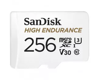 Карта памяти microSD 256Gb SanDisk High Endurance class 10 UHS-I U3 V30 + SD adapter (SDSQQNR-256G-GN6IA)