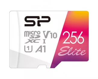 Карта памяти microSD 256Gb Silicon Power Elite Color UHS-I V10 A1 Class 10 + SD адаптер (SP256GBSTXBV1V20SP)