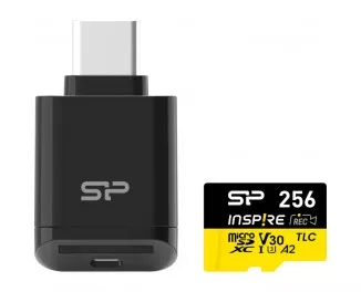 Карта пам'яті microSD 256Gb Silicon Power Inspire UHS-I U3 V30 A2 Class 10 + SD адаптер (SP256GBSTXLA2V1NSP)