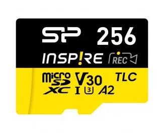 Карта пам'яті microSD 256Gb Silicon Power Inspire UHS-I U3 V30 A2 Class 10 + SD адаптер (SP256GBSTXLA2V1NSP)