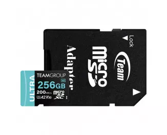 Карта памяти microSD 256Gb Team Ultra UHS-I/U3 Class 10 + SD адаптер (TULMSDX256GIA2V3022503)