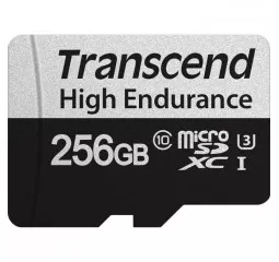 Карта пам'яті microSD 256Gb Transcend High Endurance class 10 UHS-I U3 + SD адаптер (TS256GUSD350V)